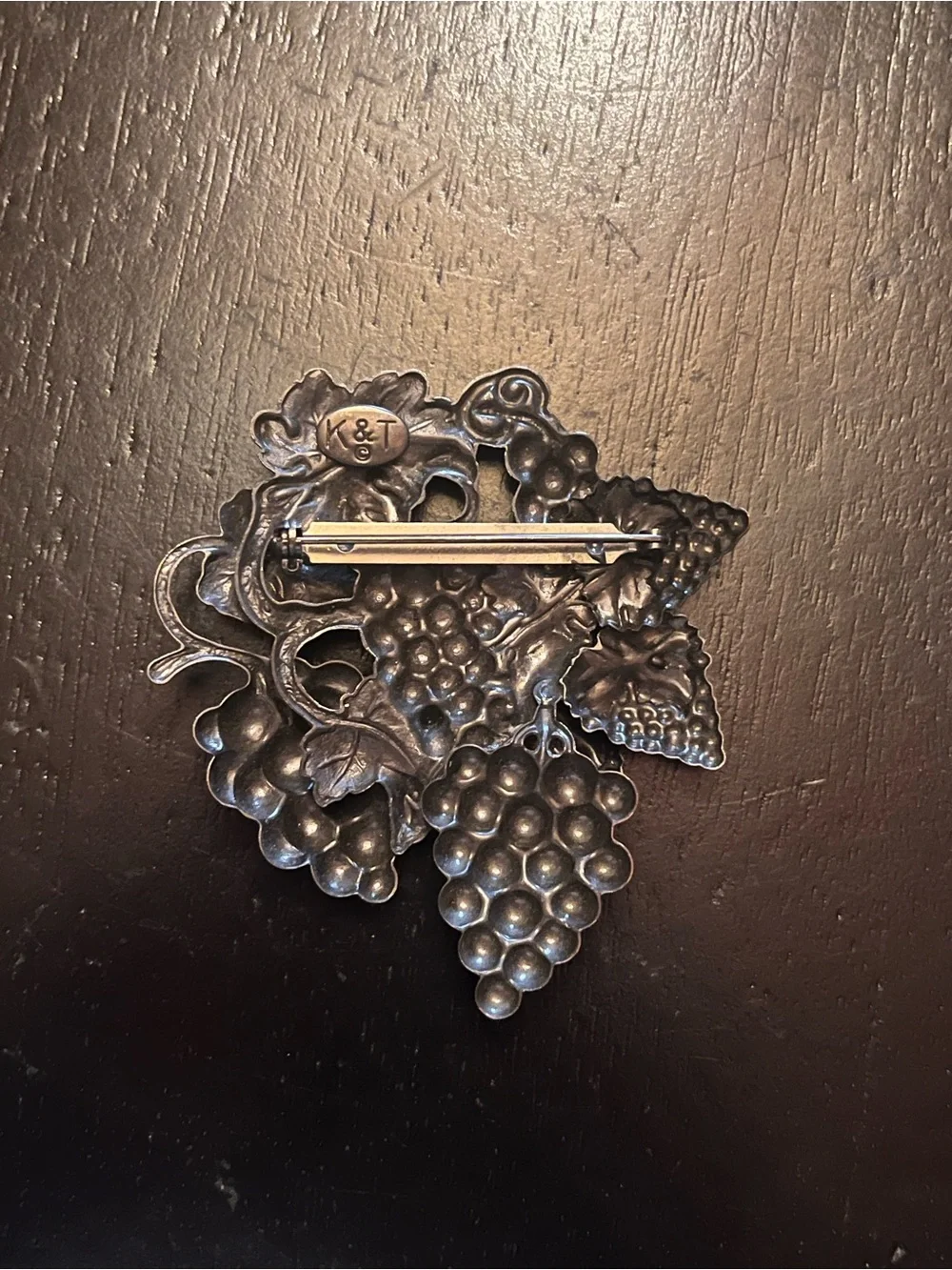 Vintage Grape Cluster Brooch in Mixed Metallic Tones